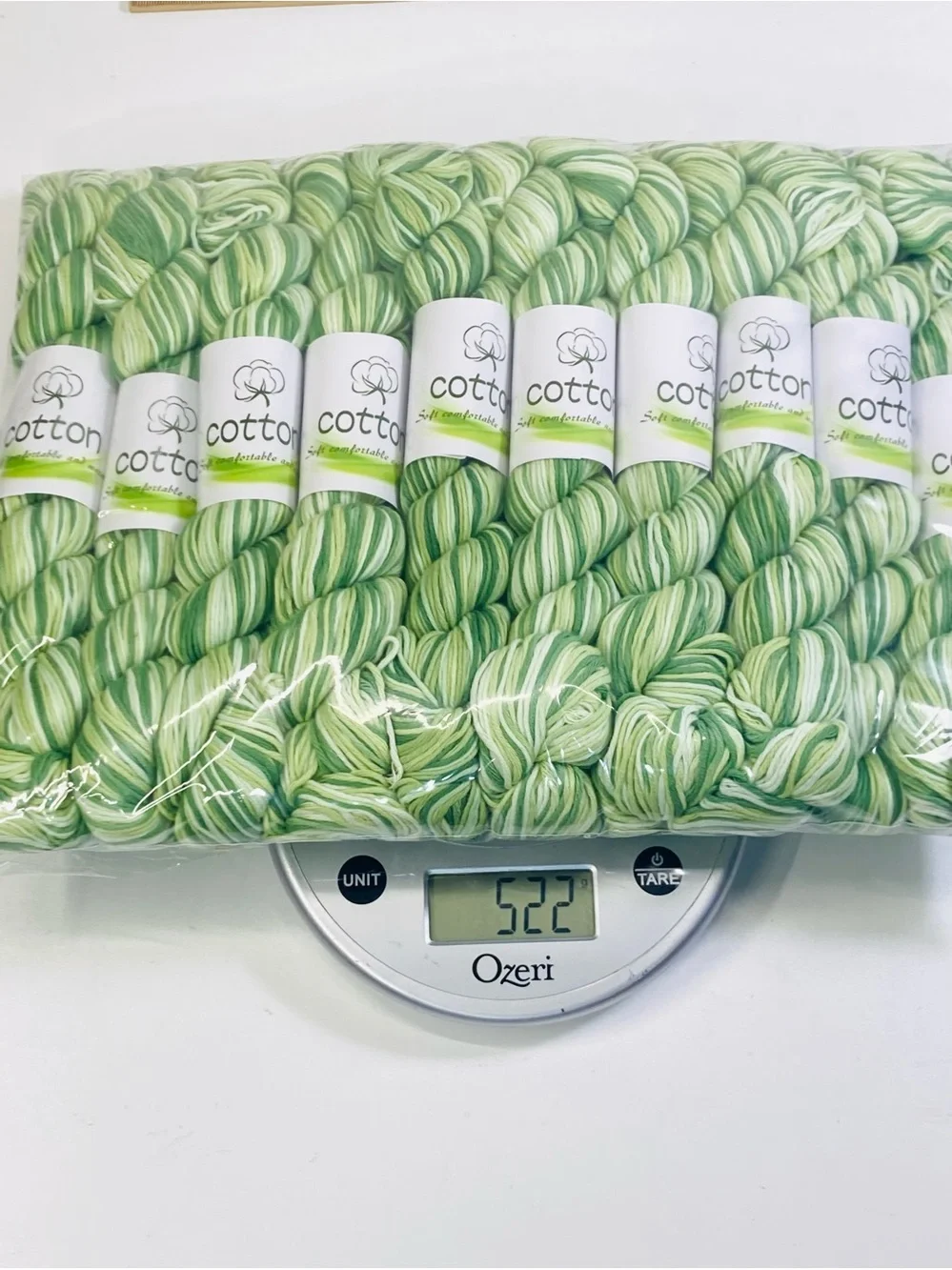 10 NEW (~500g total, ~50g ea.) 100% Cotton Variegated Hanks in  Spring Grasses